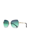 Kadın Kristal Yeşil Metal Güneş Gözlüğü - Uv400 Korumalı No:2